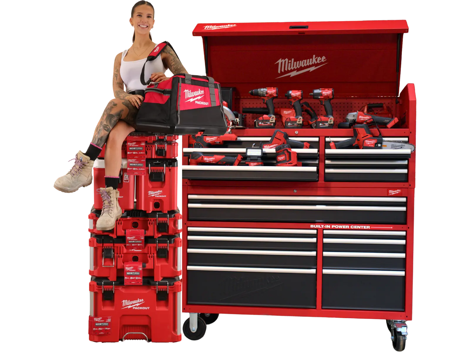 Milwaukee power toolset with the Monster Milwaukee Toolbox